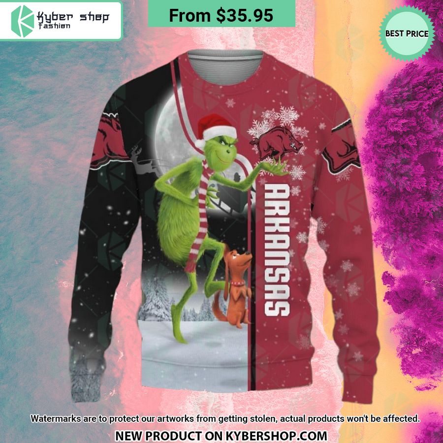 Arkansas Razorbacks Grinch Sweater