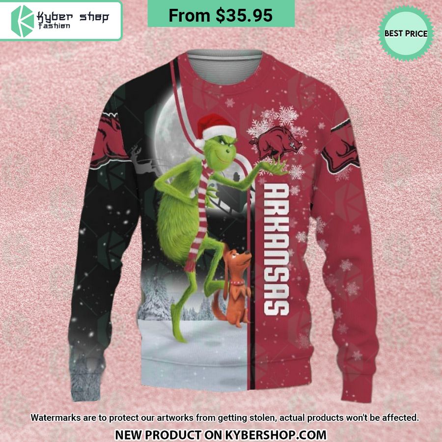 Arkansas Razorbacks Grinch Sweater