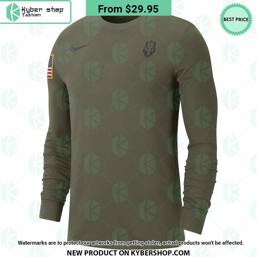 Arkansas Razorbacks Military Salute to Service Veterans Long Sleeve Shirt
