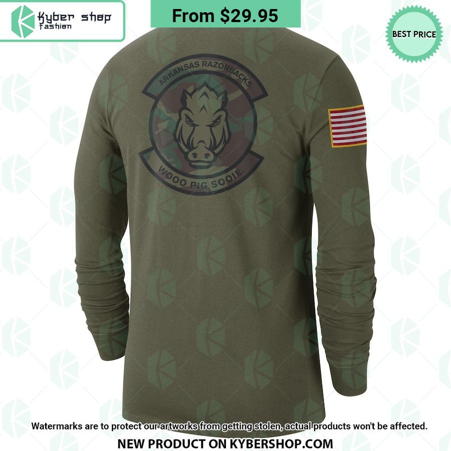Arkansas Razorbacks Military Salute to Service Veterans Long Sleeve Shirt
