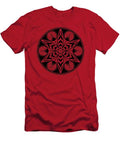 Art Deco Style Floral Black And White Geometric Pattern T-Shirt