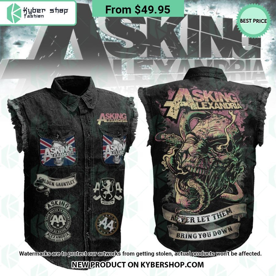 Asking Alexandria Never Let Them Bring You Down Sleeveless Denim Jacket