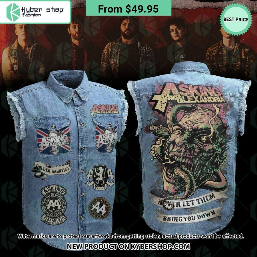 Asking Alexandria Never Let Them Bring You Down Sleeveless Denim Jacket