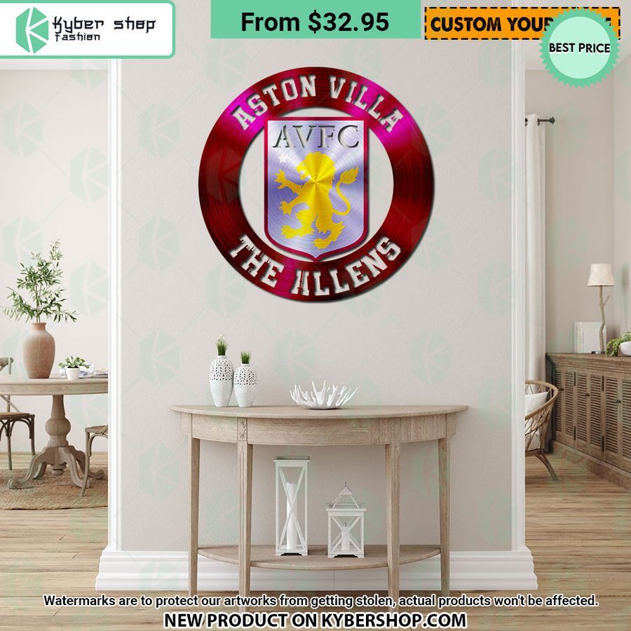 Aston Villa CUSTOM Metal Sign