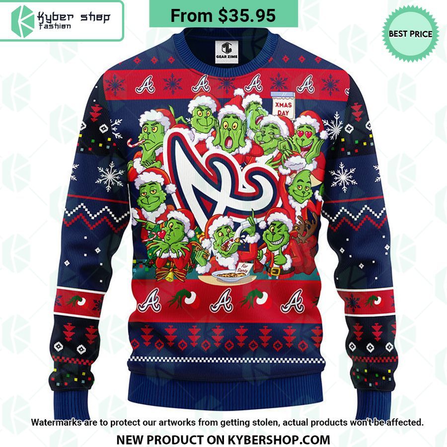 Atlanta Braves Grinch Christmas Sweater
