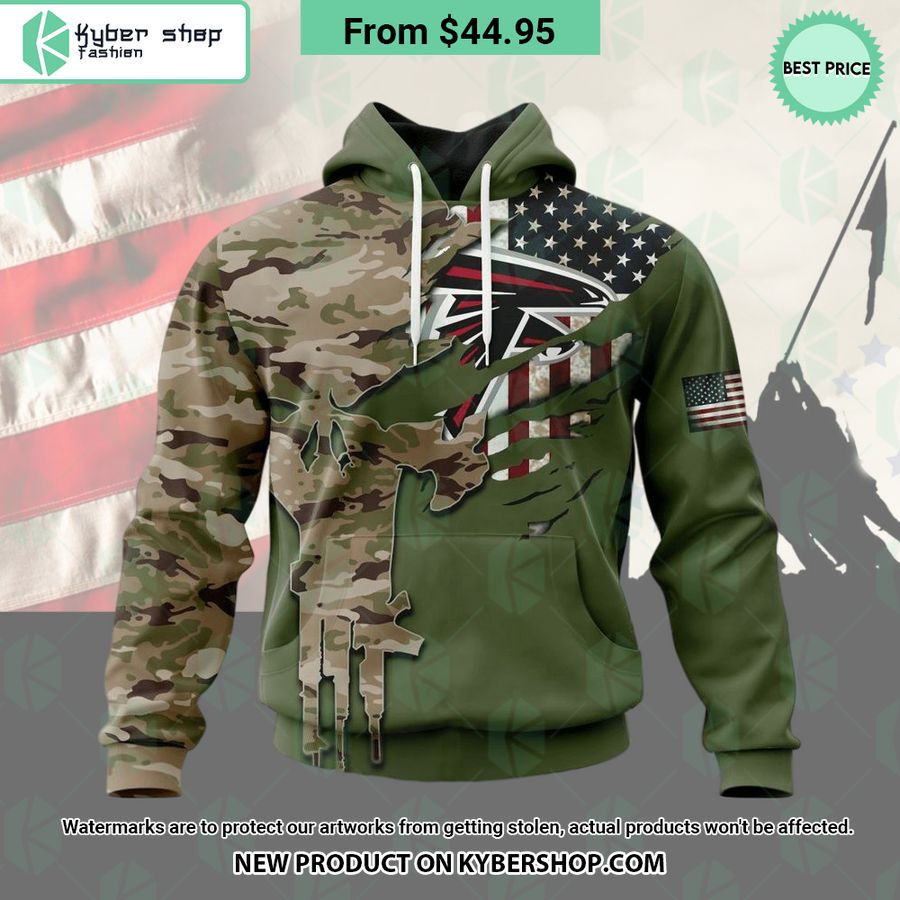 Atlanta Falcons Camo Design Veterans Day Hoodie