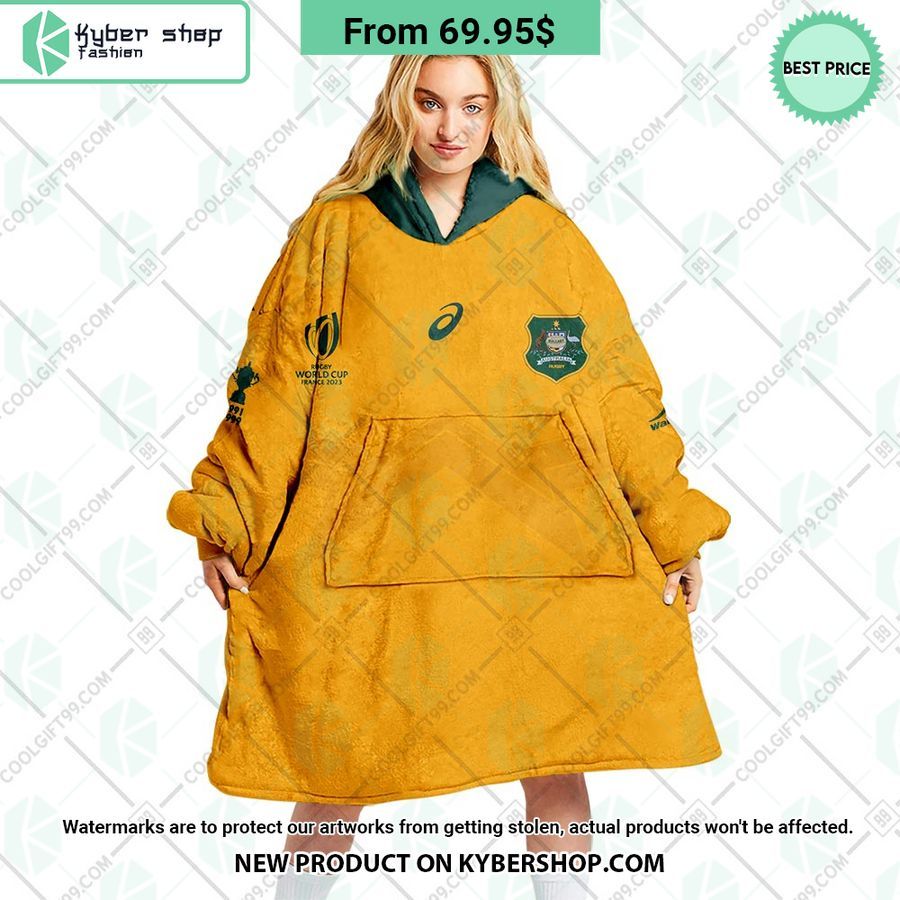 Australia Rugby Wallabies Home Jersey Rugby World Cup 2023 CUSTOM Blanket Hoodie