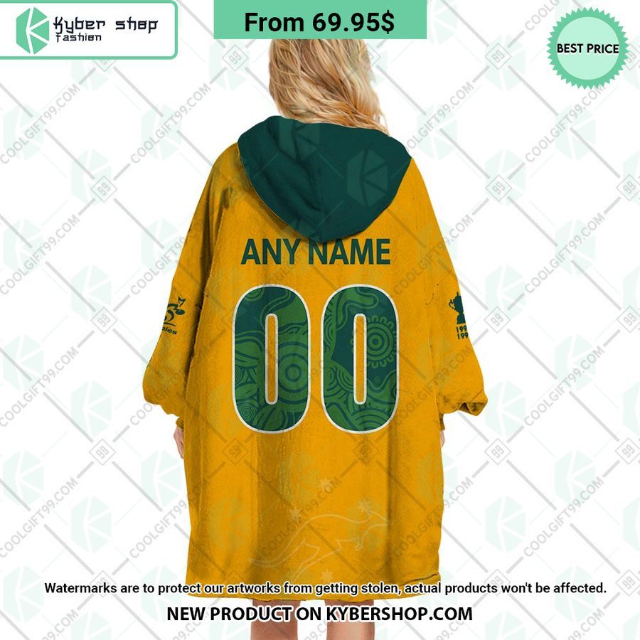 Australia Rugby Wallabies Home Jersey Rugby World Cup 2023 CUSTOM Blanket Hoodie