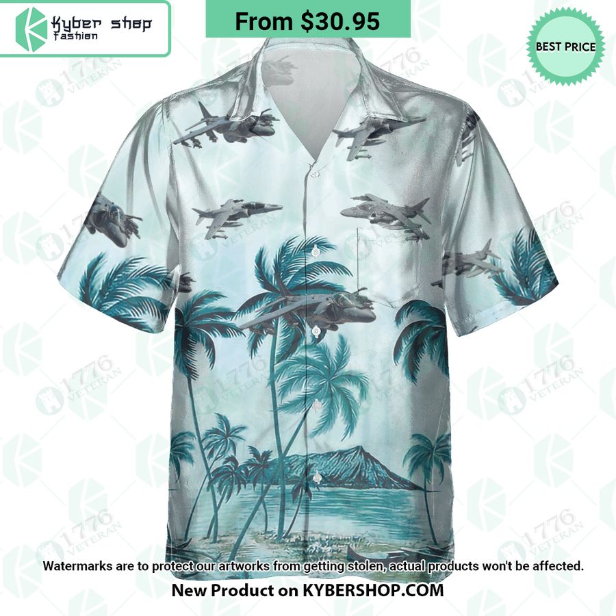 AV-8B Harrier II Palm Hawaiian Shirt
