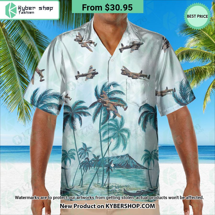 Avro Lancaster Palm Hawaiian Shirt