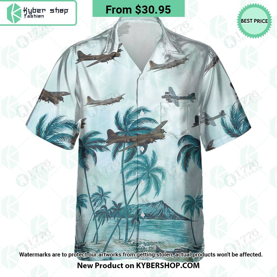 B-17 Flying Fortress Palm Hawaiian Shirt