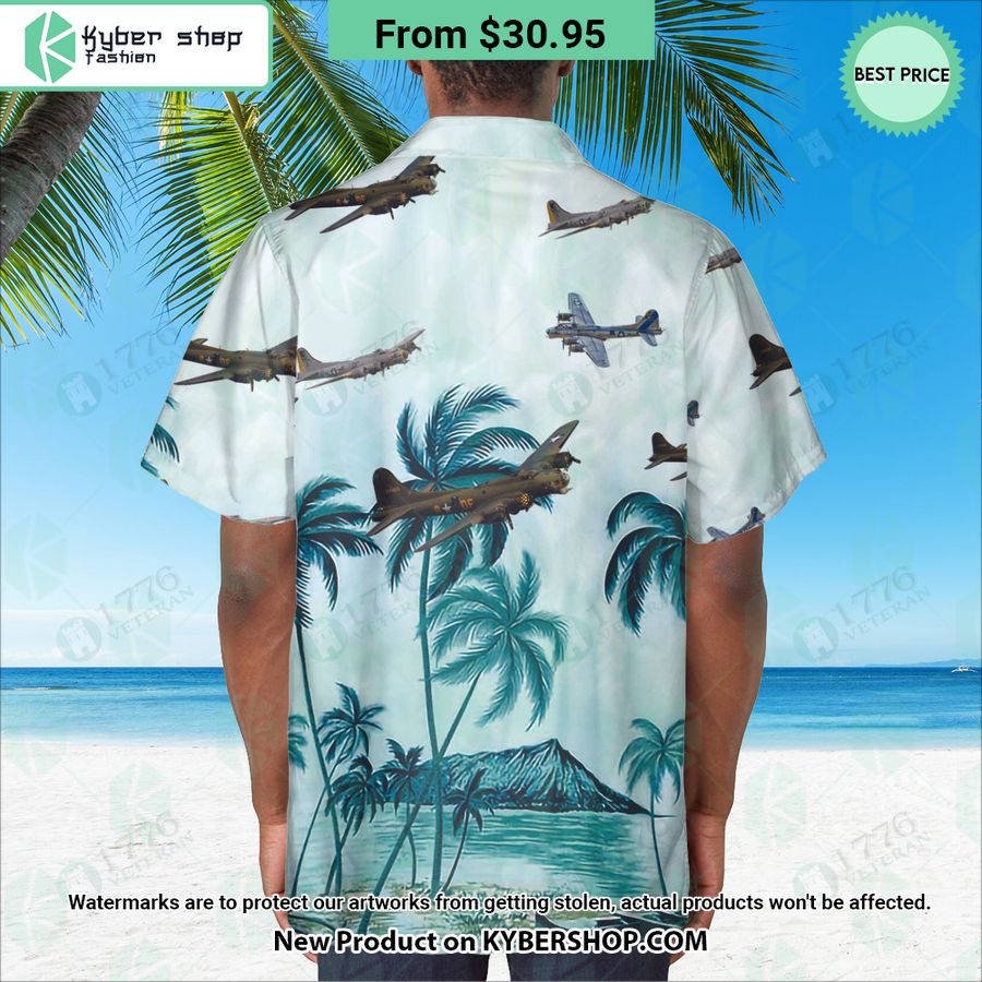 B-17 Flying Fortress Palm Hawaiian Shirt