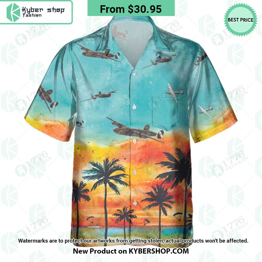 B-24 Liberator Sunset Hawaiian Shirt