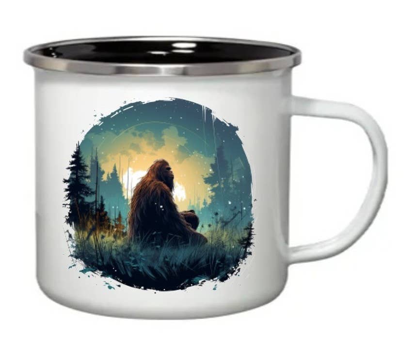 Bigfoot Metal Camp Mugs - 12 oz - Choose Design or Custom