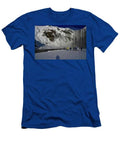 Back View Of Visitors At Skogafoss Waterfalls In Winter With My Shadow In Iceland T-Shirt