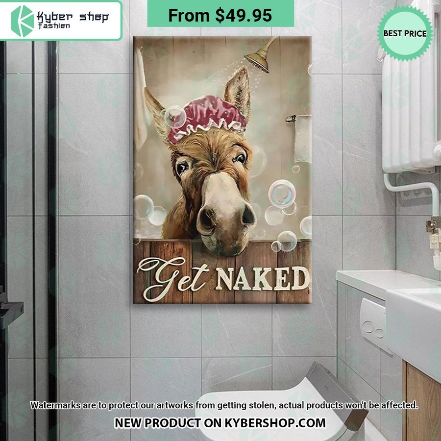 Bathing Donkey Get Naked Canvas