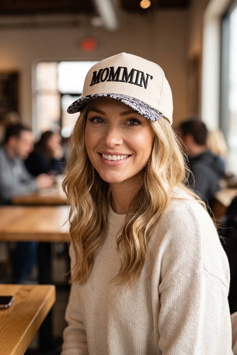 Mommin' Two Tone Cotton Canvas Cap | SI-28390