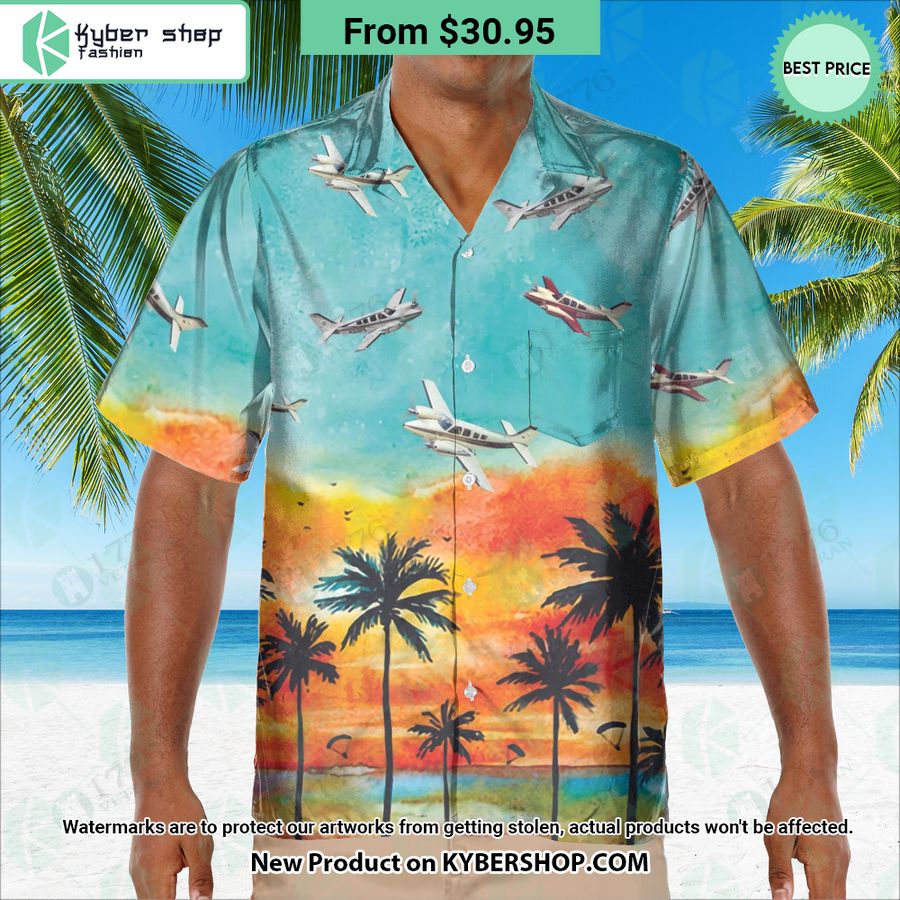 Beechcraft Baron Sunset Hawaiian Shirt