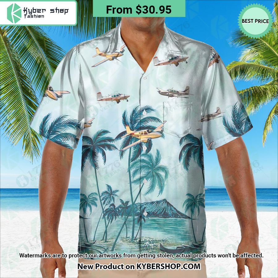 Beechcraft Travel Air B95 Palm Hawaiian Shirt