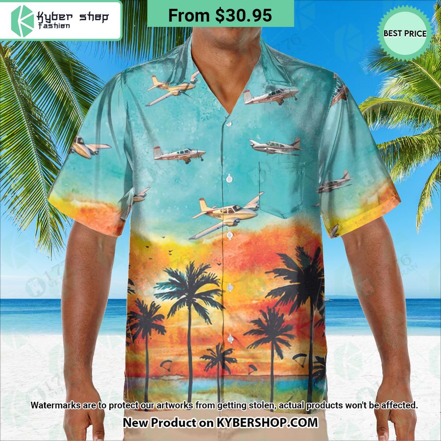 Beechcraft Travel Air B95 Sunset Hawaiian Shirt