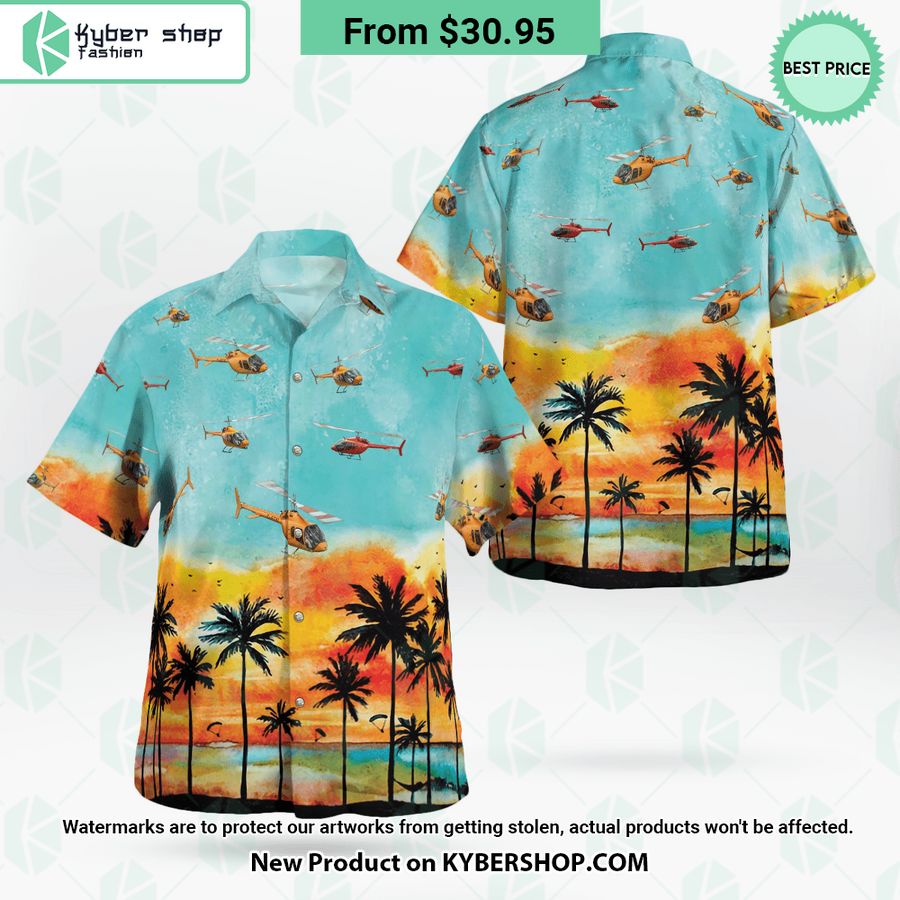 Bell-505 Jet Ranger X Hawaiian Shirt