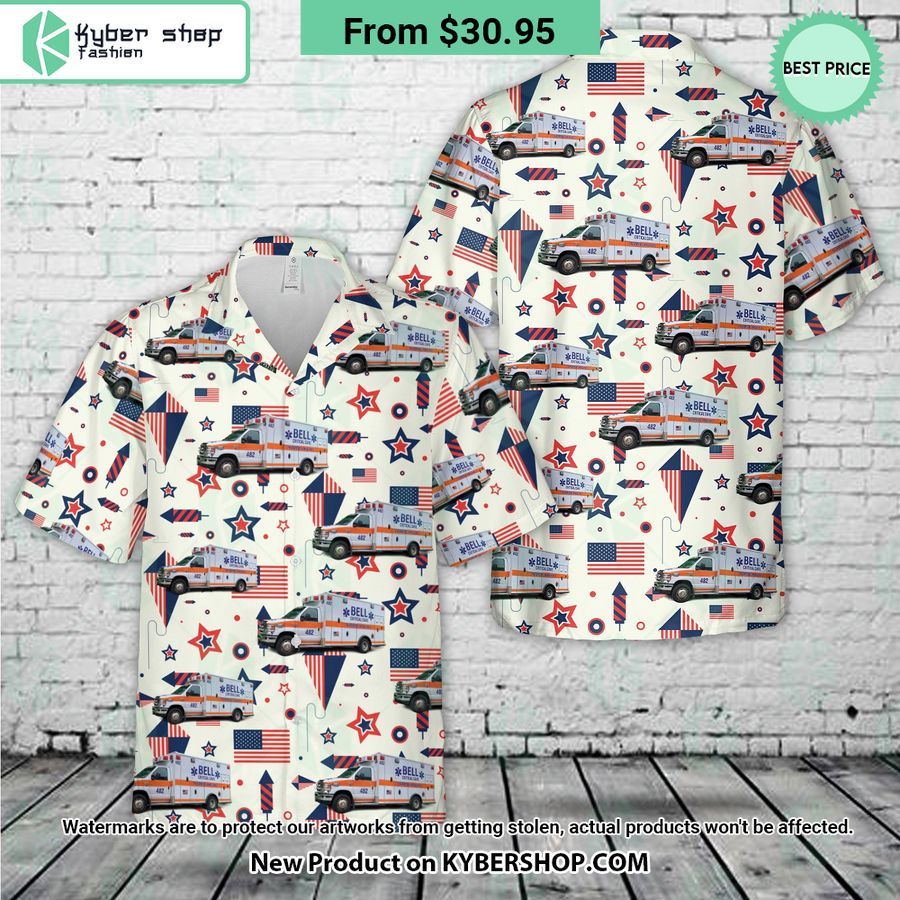 Bell Ambulance Milwaukee Wisconsin 4th Of July Hawaiian Shirt