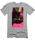 Black And White Cat On A Pink Blanket2743 T-Shirt
