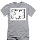 Black And White Dog Drawing Thai Ridgeback With Letter T T-Shirt