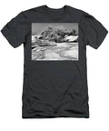Black And White Stone Mountain Tree Landscape T-Shirt