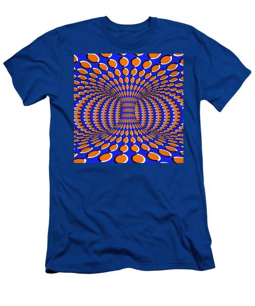 Blue And Orange Optical Illusion Print T-Shirt