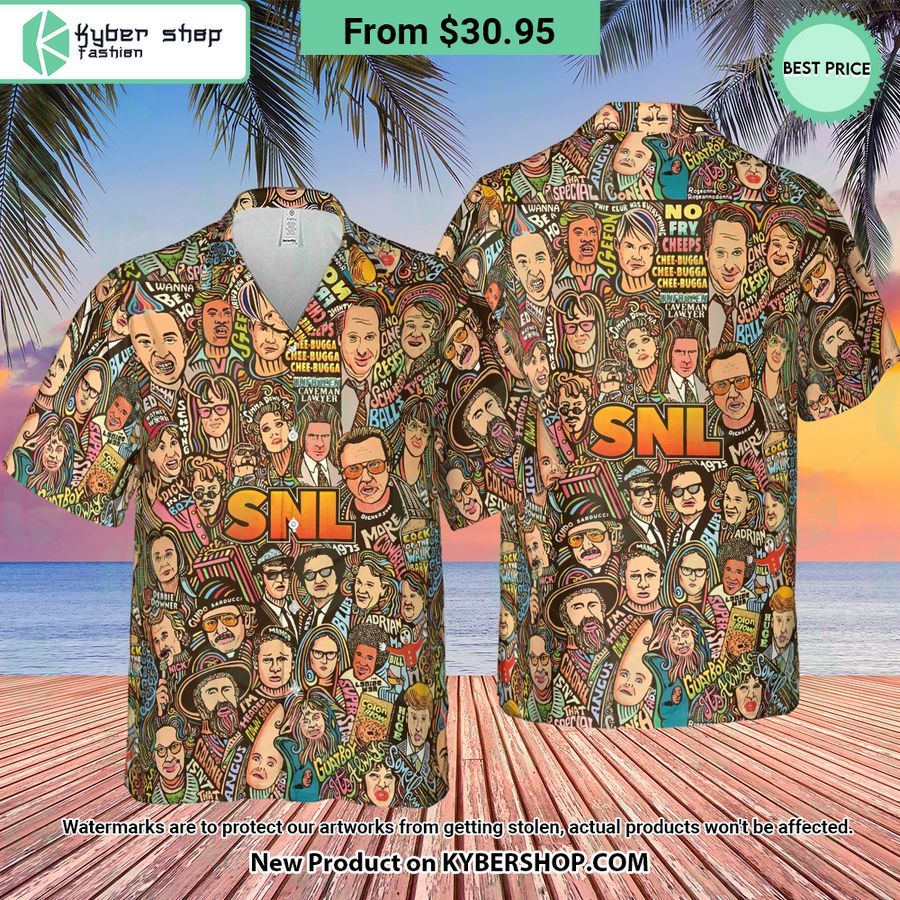 Blues Brothers Waynes World Coneheads SNL Characters Hawaiian Shirt