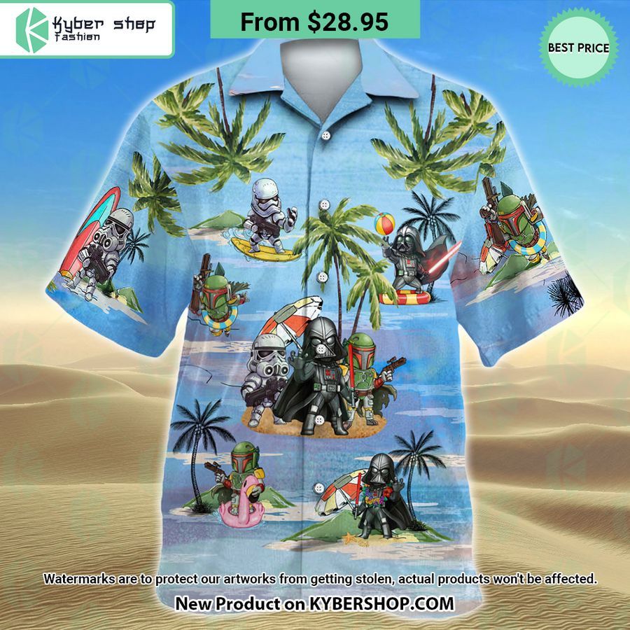 Boba Fett Darth Vader Stormtrooper Hawaiian Shirt Shorts