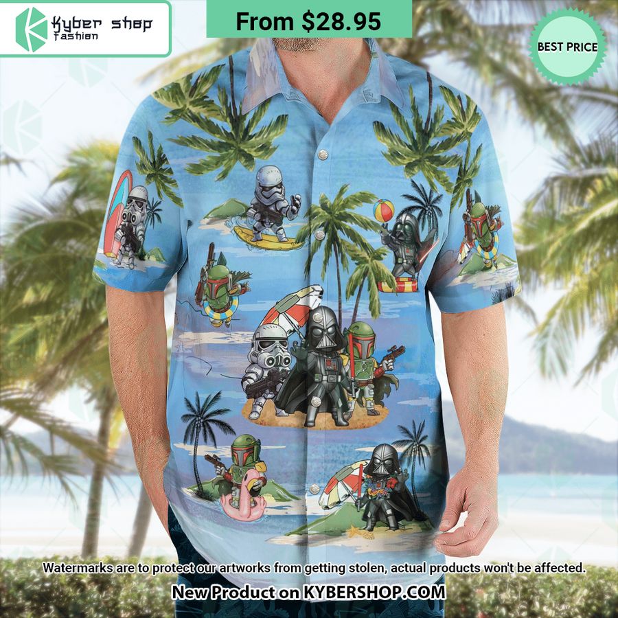 Boba Fett Darth Vader Stormtrooper Hawaiian Shirt Shorts