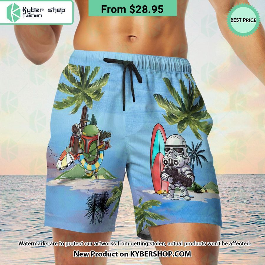 Boba Fett Darth Vader Stormtrooper Hawaiian Shirt Shorts