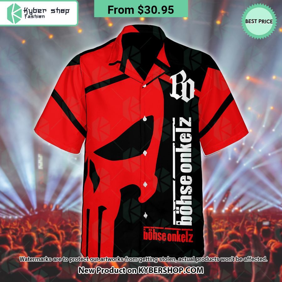 Böhse Onkelz Schwarzes Rotes Skull Hawaiian Shirt