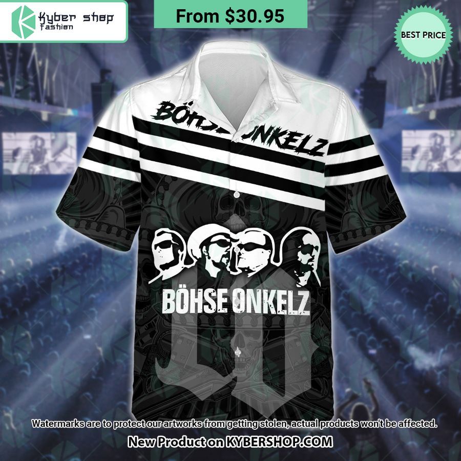 Böhse Onkelz Schwarzes und Weißes Muster Hawaiian Shirt