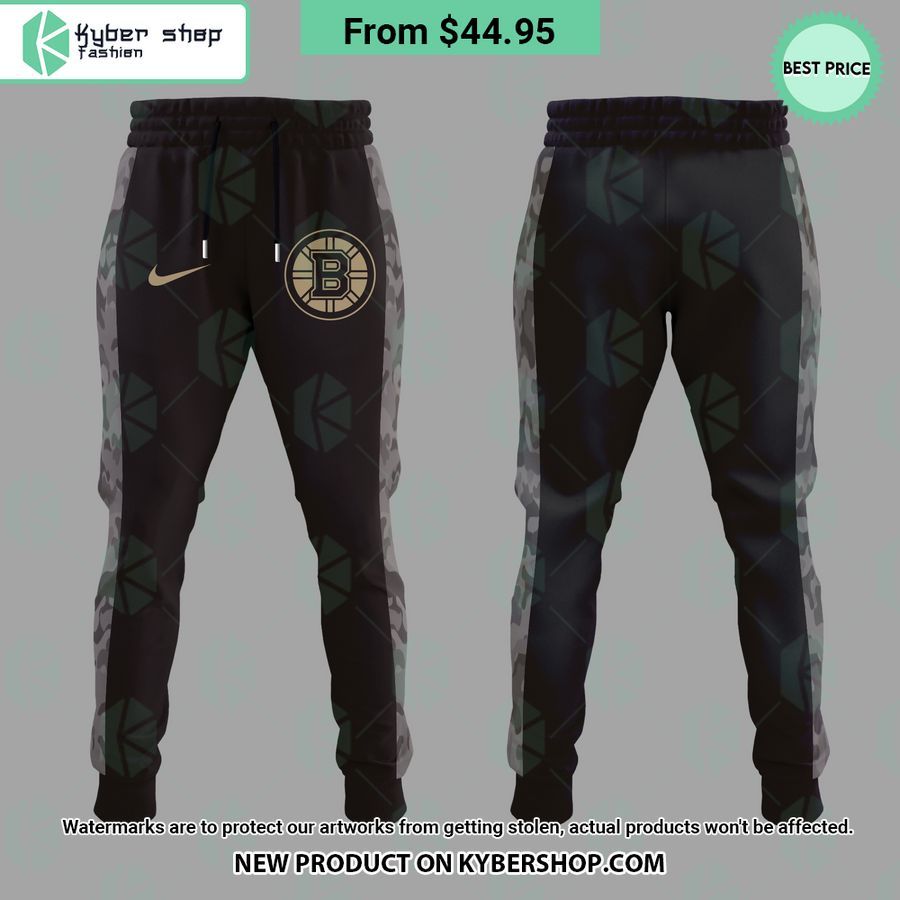 Boston Bruins Camo Veteran Hoodie