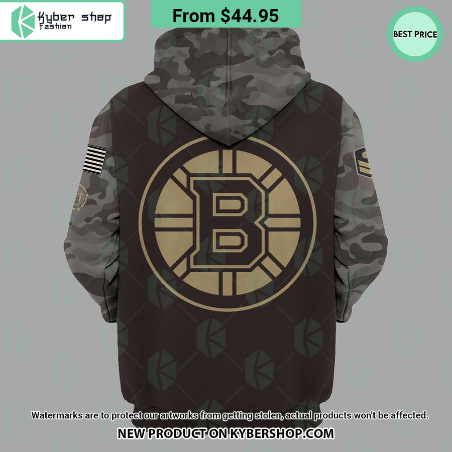 Boston Bruins Camo Veteran Hoodie