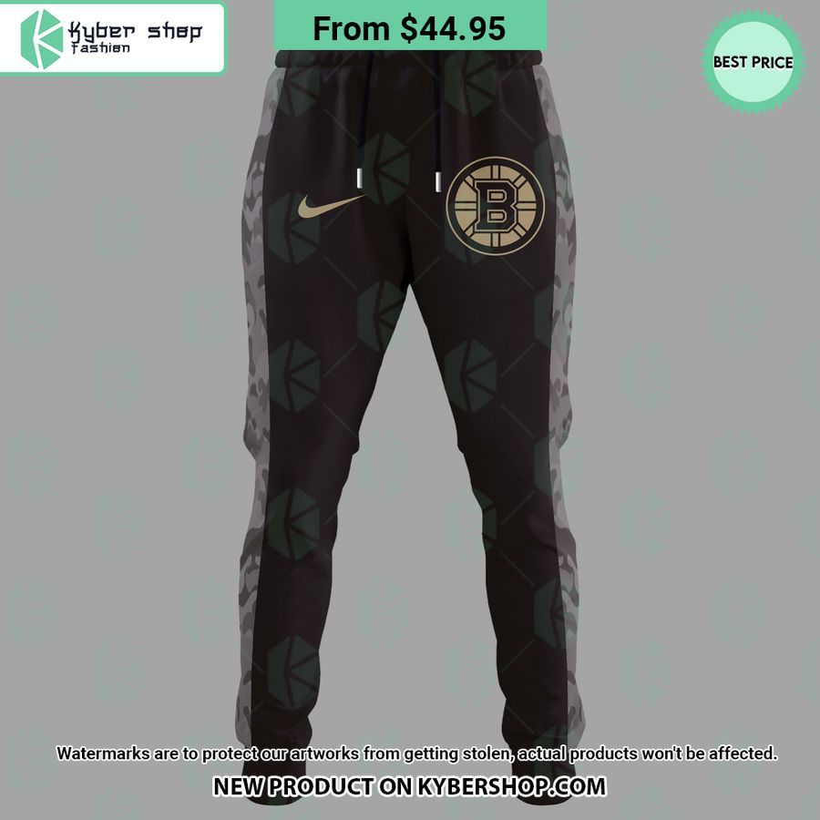 Boston Bruins Camo Veteran Hoodie