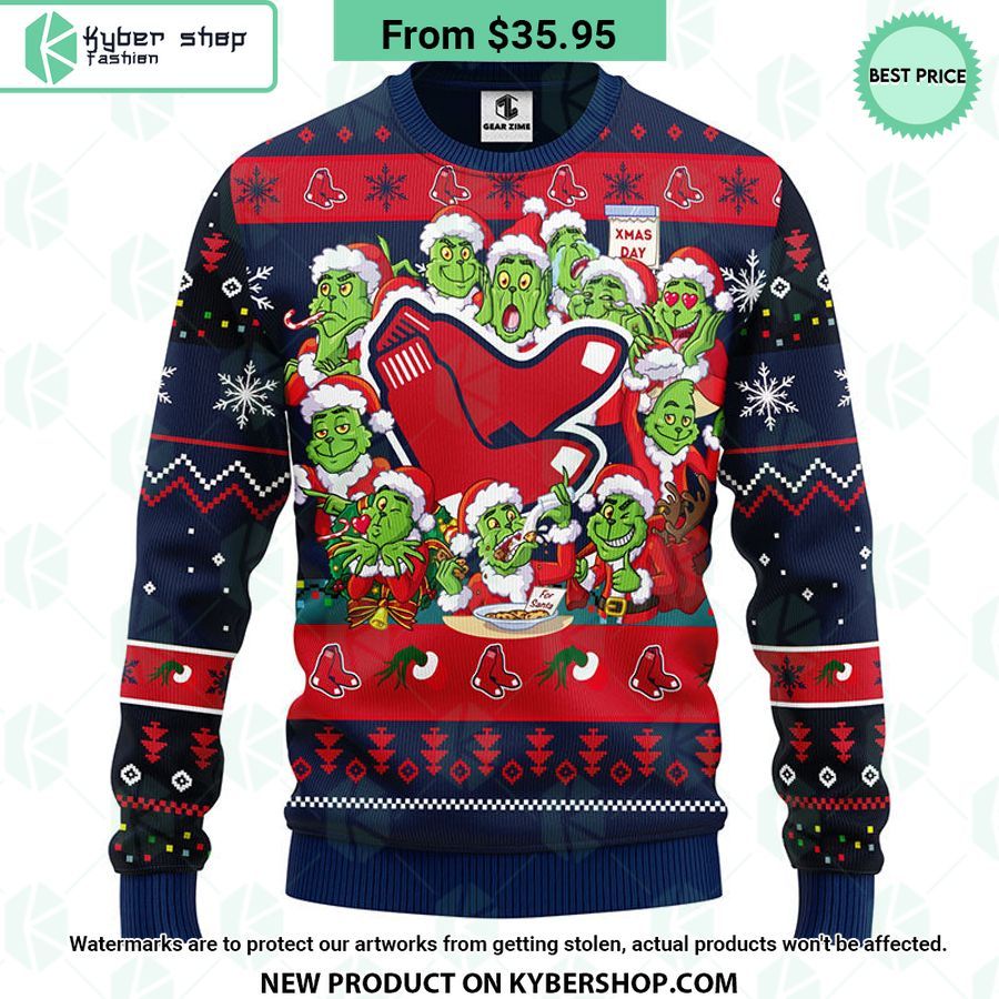 Boston Red Sox Grinch Christmas Sweater