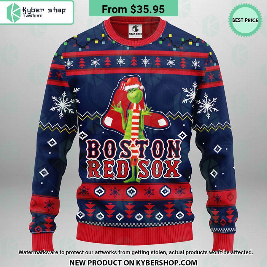 Boston Red Sox Grinch Ugly Christmas Sweater