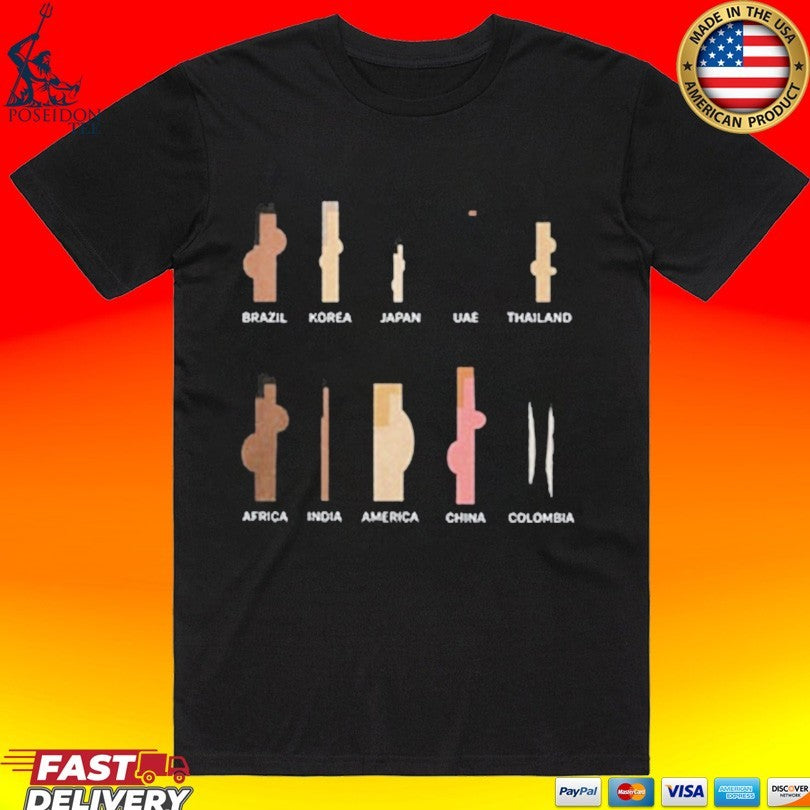 Brazil Korea Japan Uae Thailand Africa India America China Colombia T-shirt