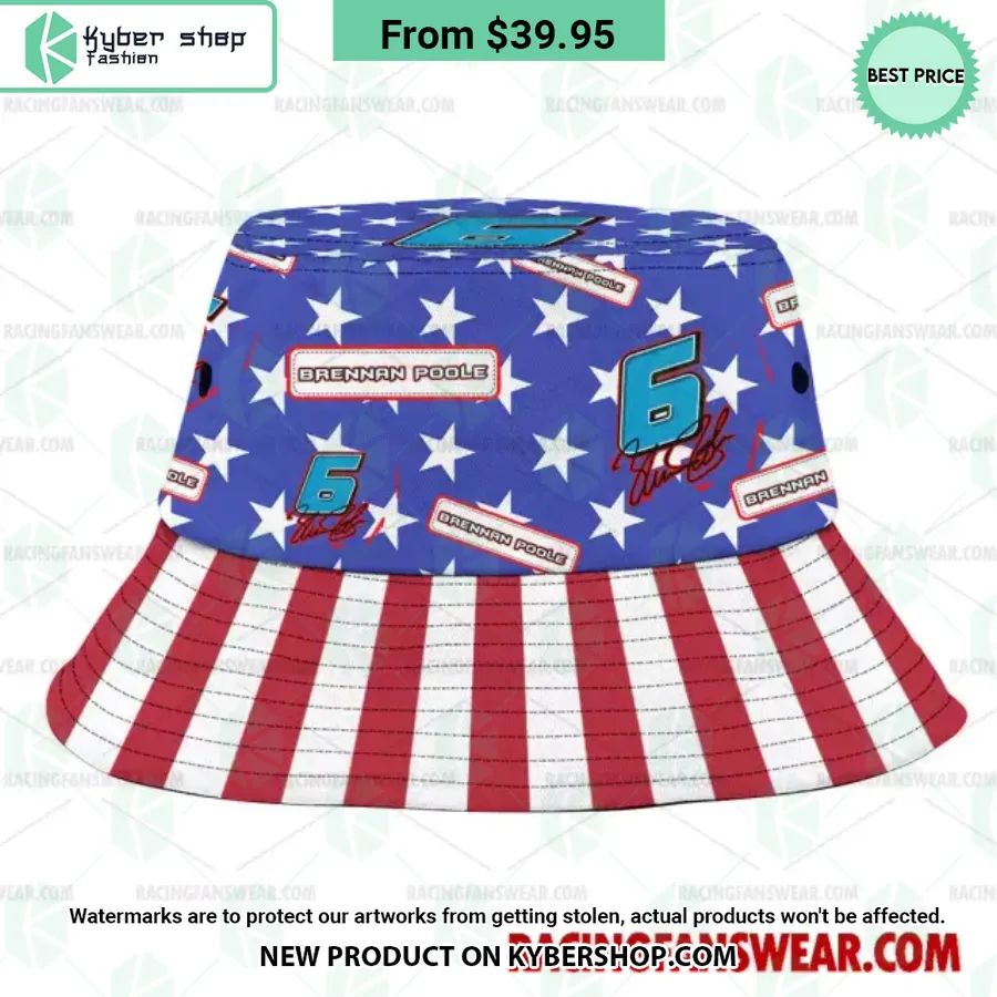 Brennan Poole NASCAR Racing Independence Day Bucket Hat