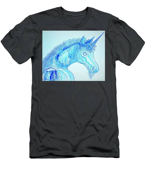 Brother Unicorn In Blue Larger Print Sizes T-Shirt