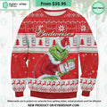 Budweiser Grinch Ugly Christmas Sweater