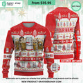Budweiser Horror Characters Drink Ugly Christmas Sweater