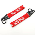 ‘God Won’ Embroidered Keychain