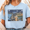 I Live Here Now Raccoon Baseball Graphic T-Shirt | Gildan