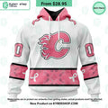 Calgary Flames In October We Wear Pink Breast Cancer Hoodie