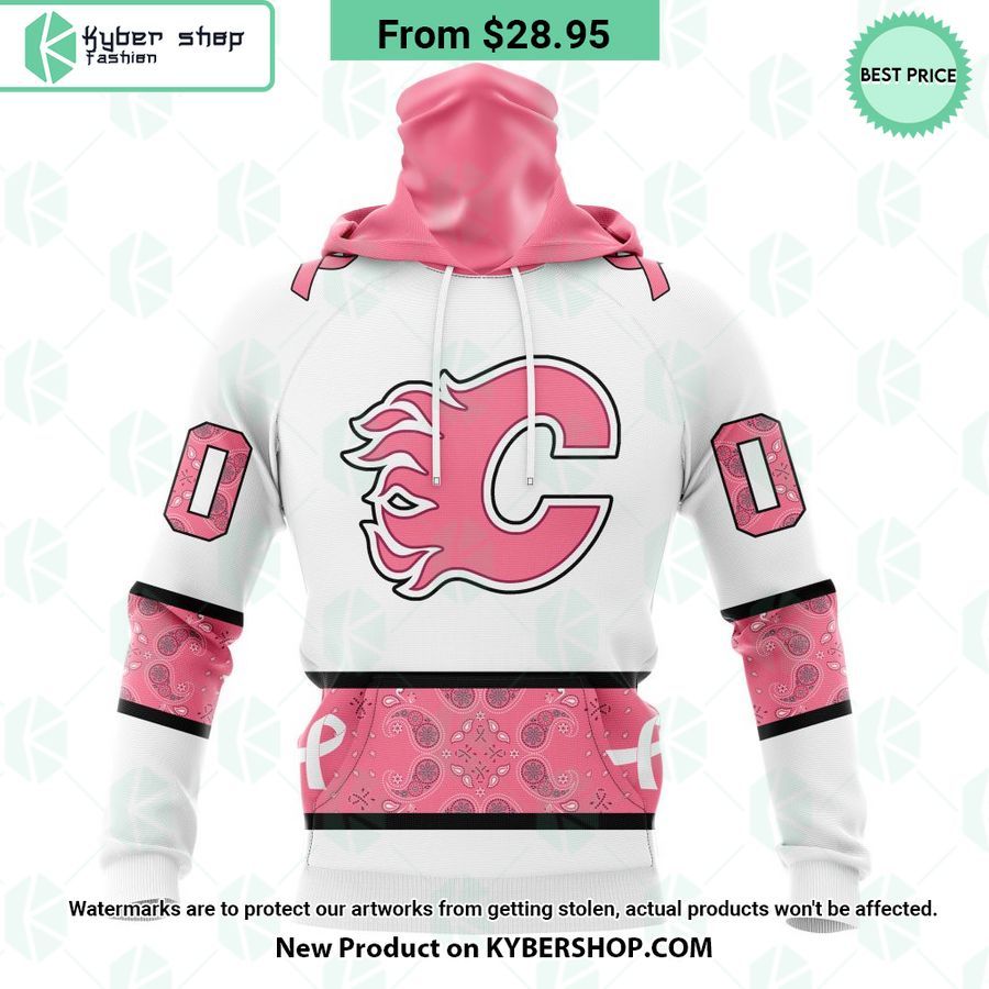 Calgary Flames In October We Wear Pink Breast Cancer Hoodie